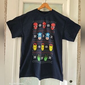 Marvel Navy Superhero Graphic T-Shirt Men’s Large